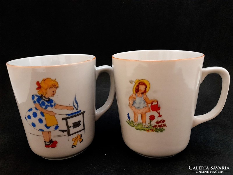 Zsolnay message mug, fairy tale mug, mug with children's pattern, 2 in one