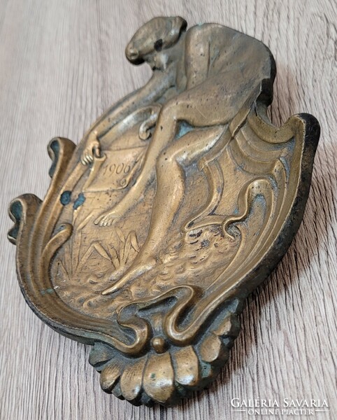 Antique bronze business card holder 1906