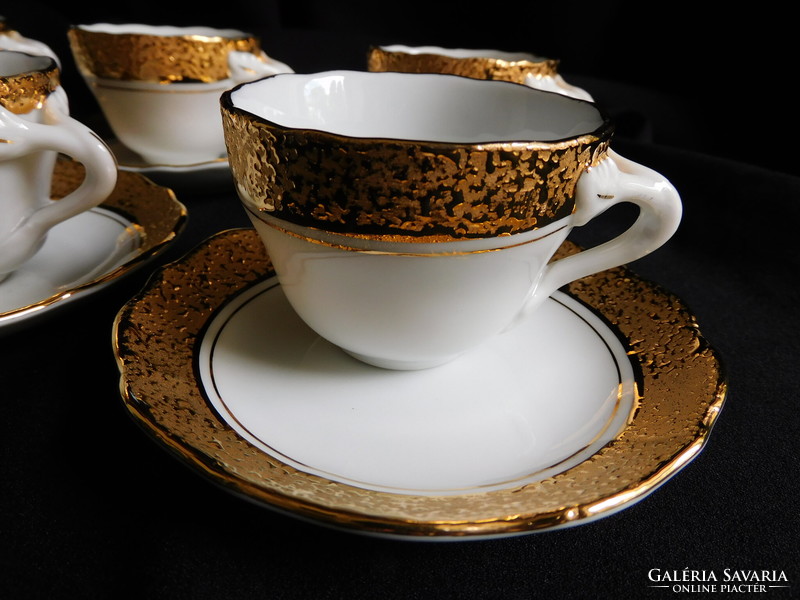 Bohemia coffee set with relief gilding - 6 sets