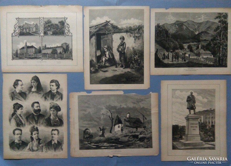 12 original woodcuts 1880, country-world Karlovszky, etc.