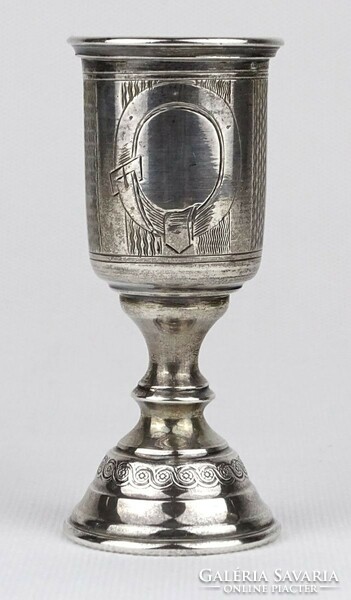 1N331 old base 800 silver glass baptism cup 57 g