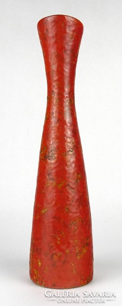 1N145 mid century orange glazed ceramic decorative vase 31.5 Cm