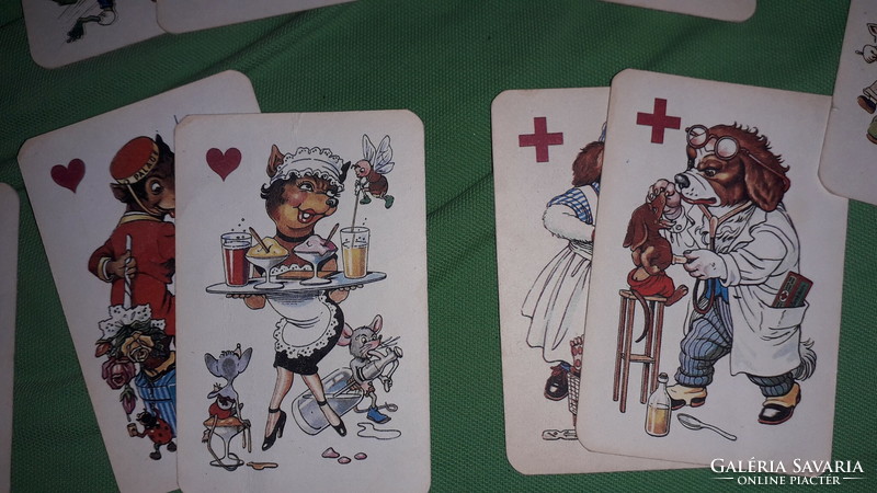Antik FEKETE MACSKA játékkártya RITKASÁG a képek szerint