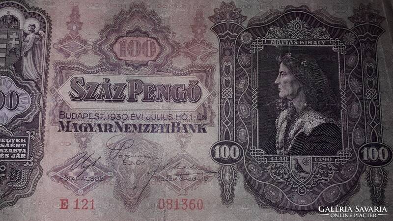 01.07.1930 Hungarian paper 100 pengő was in antique circulation, 3 pieces together, as shown in the pictures