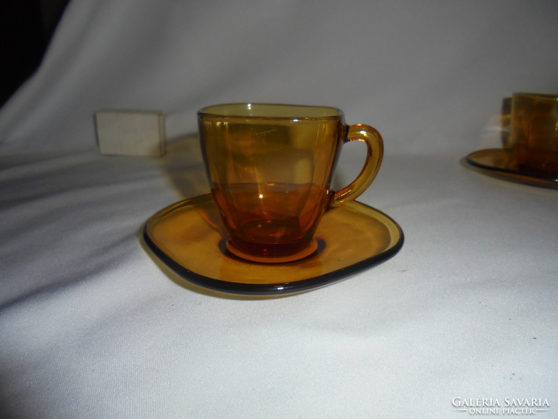 Art deco amber-colored six-person Jena coffee and mocha set