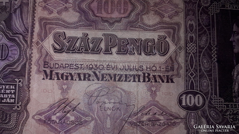 01.07.1930 Hungarian paper 100 pengő was in antique circulation, 3 pieces together, as shown in the pictures