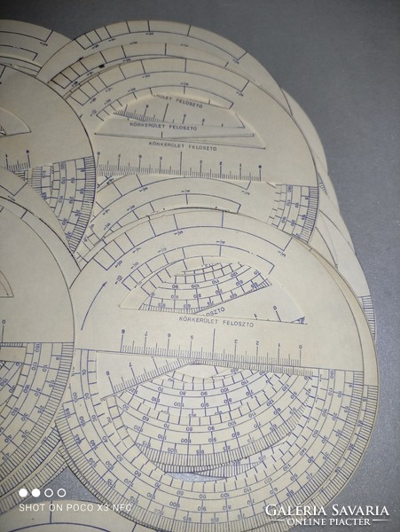 Papír régiség papír körkerület felosztó szögmérő 47 darab darabár