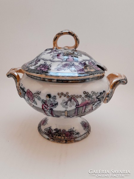 Bates walker & co. Burslem English Chinese porcelain bowl with lid, offering, sauce