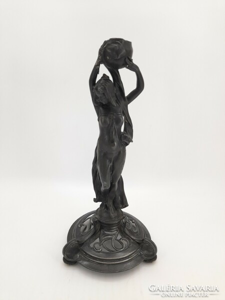 Antik Albert Köhler & Cie szecessziós női akt szobor, 25 cm. 1900