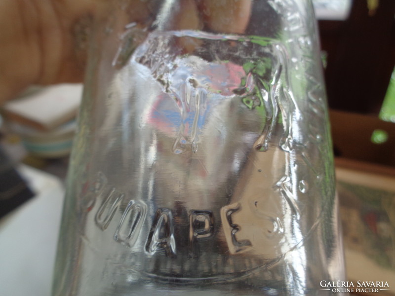 Antique milk bottle, half liter, united milk trade company. Budapest