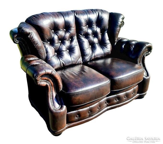 A716 Eredeti  Angol chesterfield  bőr kanapé