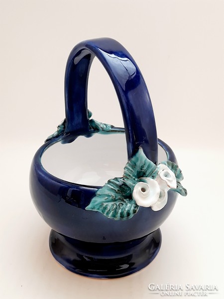 Zsuzsa Morvay ceramic basket, 18 cm
