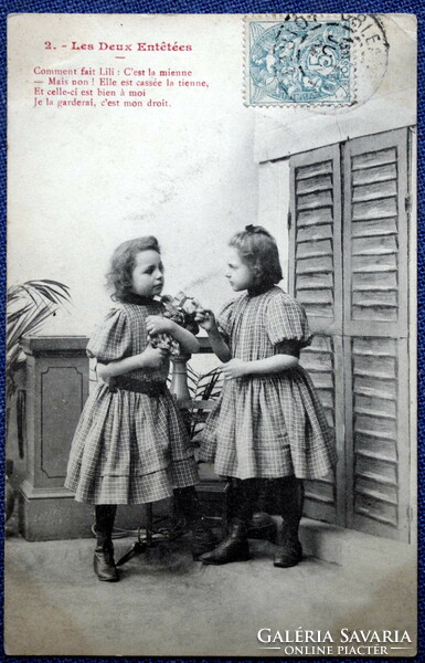 5 antique series photo postcards, the sad story of tearing apart a toy doll