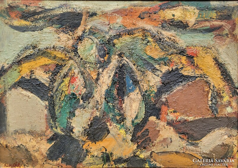 Gyula Konfár (1933 - 2008) landscape c. Gallery painting with original guarantee!