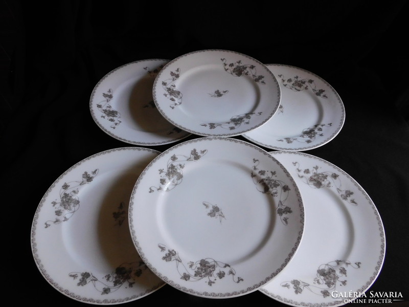 Oblatt julia porcelain plates with art nouveau violet pattern - 6 pieces