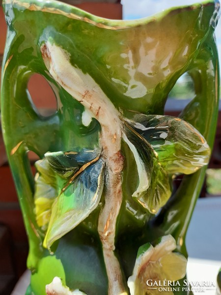 JOSEF STRNACT AUSTRIA SZECESSZIÓS MAJOLIKA DÍSZVÁZA PÁR