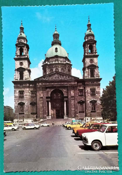 Budapest, St. Stephen's Basilica, postmarked postcard, 1984