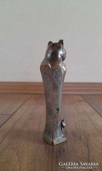 Antik fáraó macska egérrel bronz szobor Műércz Öntőde Budapest