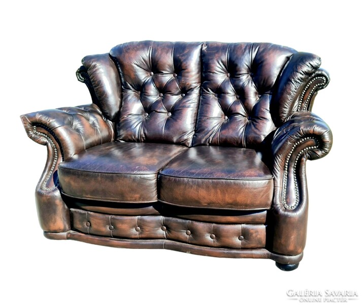 A716 original English chesterfield leather sofa