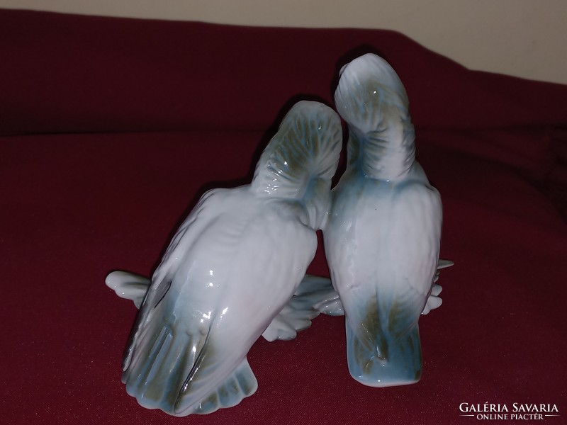 An extremely special pair of porcelain pigeons