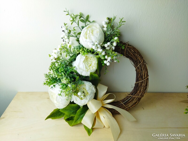 Door ornament, knocker, apartment decoration, peony wreath