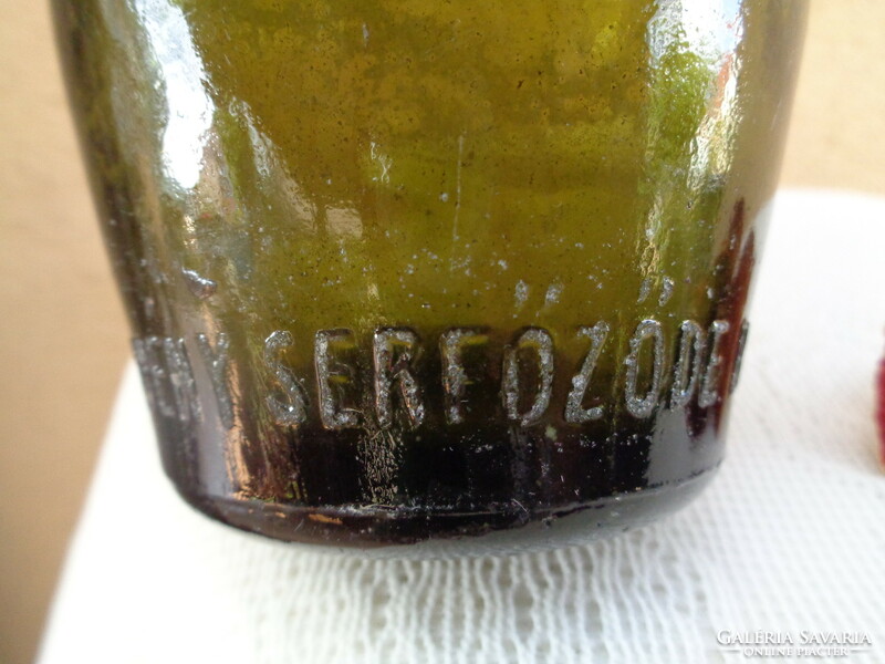 Beer bottle, old, 0.45 l. First Hungarian share brewery Budapest quarry 26.5 cm