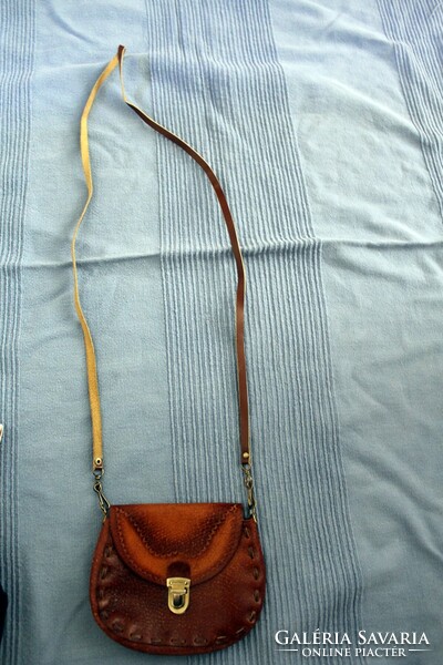 Women's leather brown small shoulder bag