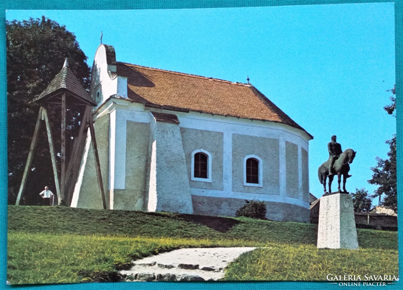Nagyvázsony, evangelical church, postmarked postcard, 1981