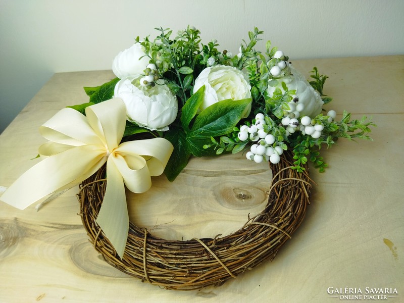 Door ornament, knocker, apartment decoration, peony wreath