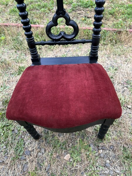 Antique upholstered kneeling prayer chair stool