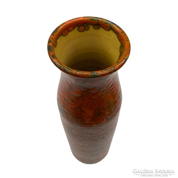 Tófej nagyméretű narancssárga váza - M1413