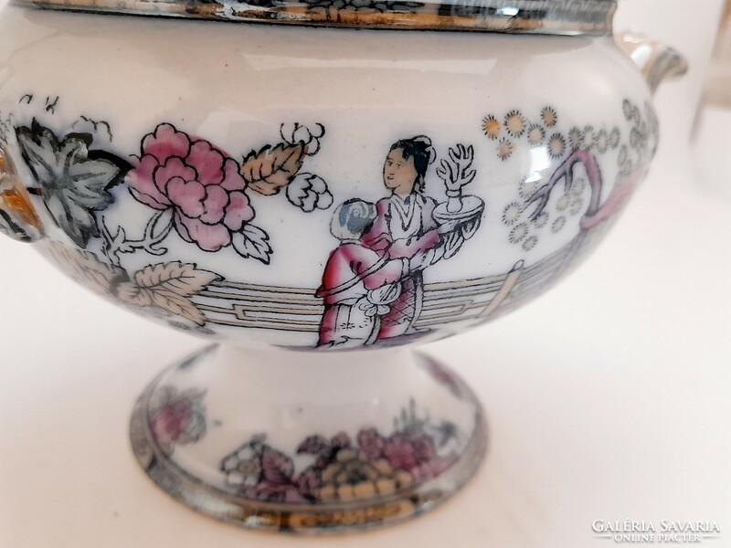 Bates walker & co. Burslem English Chinese porcelain bowl with lid, offering, sauce