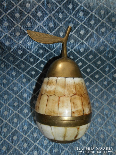 Pear-shaped copper-bone box - solid, beautiful piece