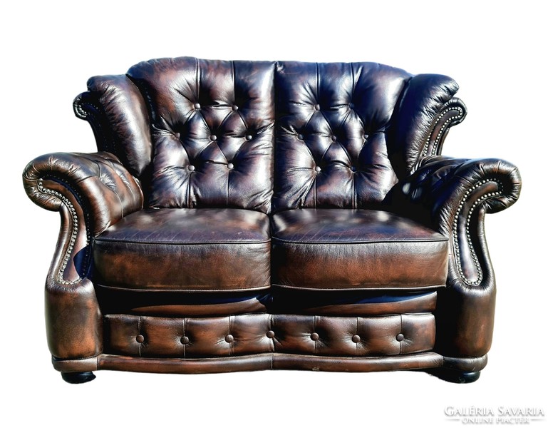 A716 Eredeti  Angol chesterfield  bőr kanapé