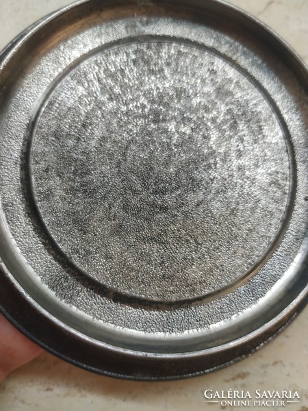 Antique pewter bowl with coat of arms pattern for sale!