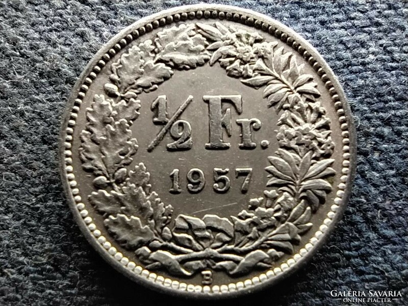 Svájc .835 ezüst 1/2 Frank 1957 B (id73391)