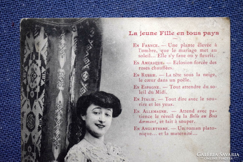 Antik  fotó képeslap - hölgy