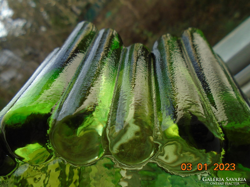 ASEDA SWEDEN modern zöld nehéz vastag üveg tál