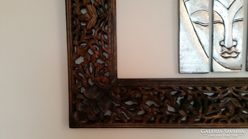 Indian carved picture frame, large
