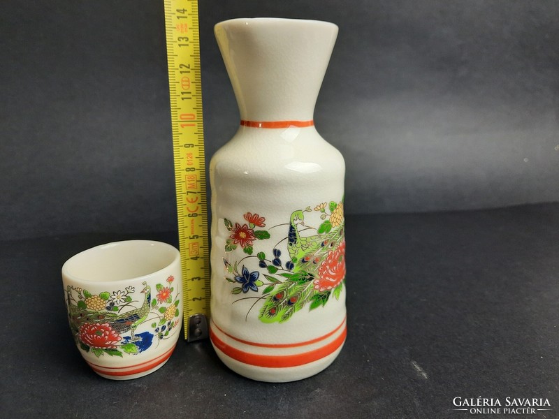 Japanese sake set, pourer + cup. /392/