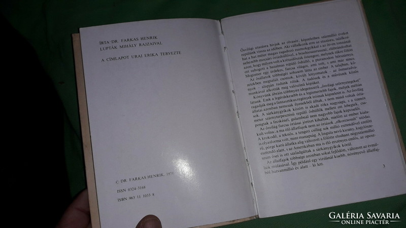 1977.Farkas Henrik: - Búvár zsebkönyvek - Ősállatok képes könyv a képek szerint MÓRA