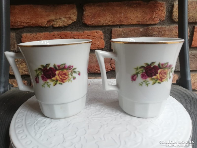 Fabulous old Czech skirt-rose mugs 2 dl