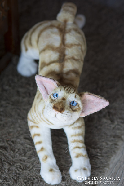 Artistic oriental cat plush, lifelike cat plush copy, artistic animal plush toy to order