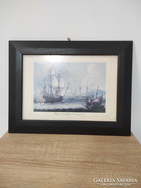 Print depicting French warships