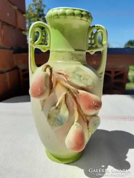 Antique Art Nouveau majolica pear vase