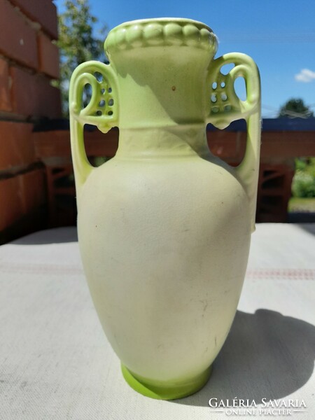Antique Art Nouveau majolica pear vase