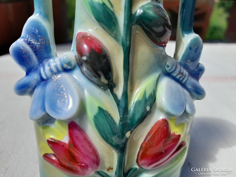 Antique art nouveau porcelain violet vase
