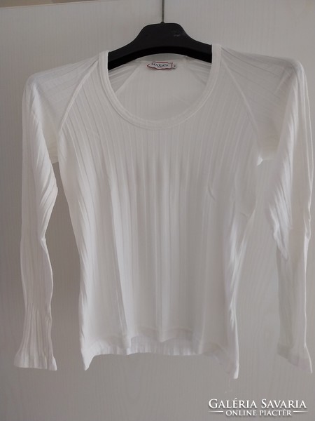 Max mara white long-sleeved top