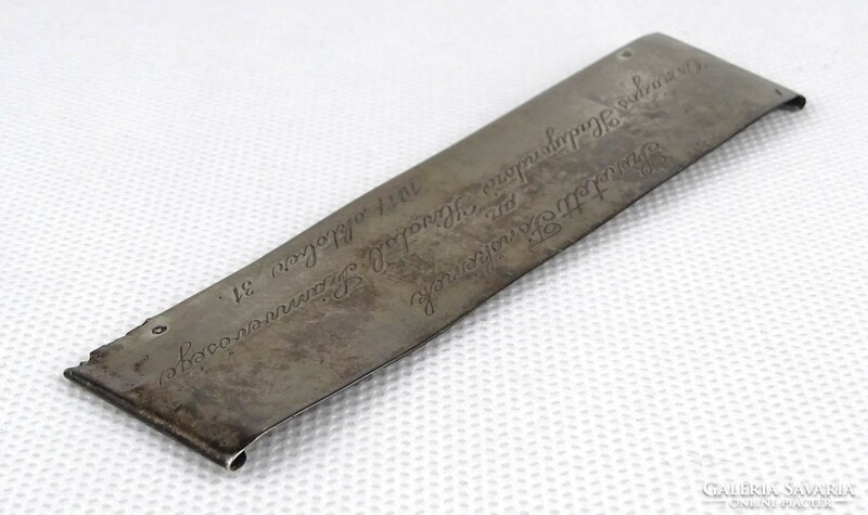 1N339 1917-es jelzett patinás HADIGONDOZÓ HIVATAL feliratos ezüst lap