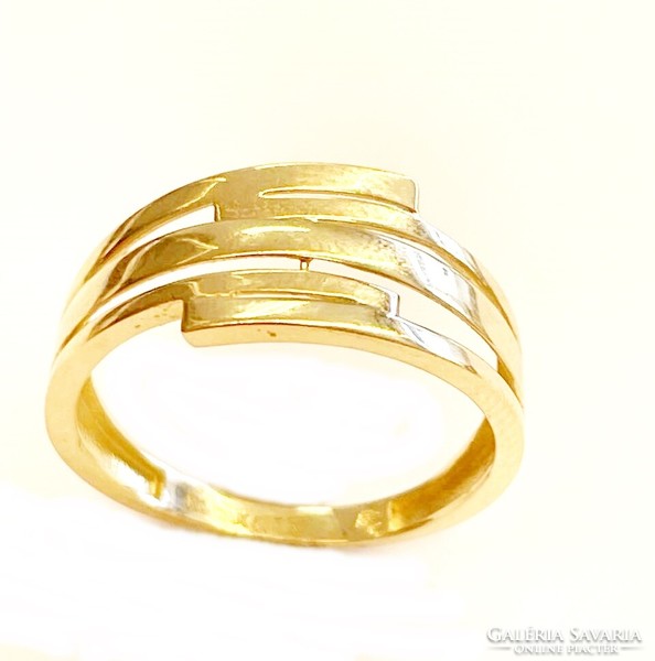 Sárga arany kő nélküli gyűrű M56